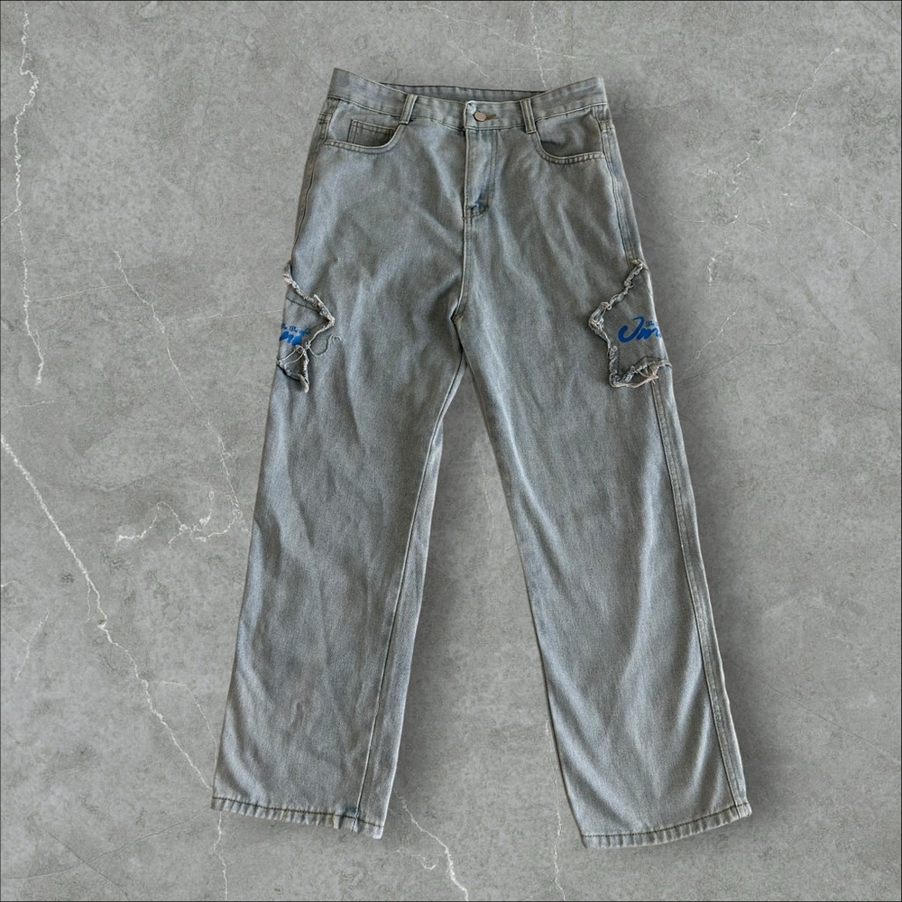 Y2K Baggy Embroidered Star Jeans